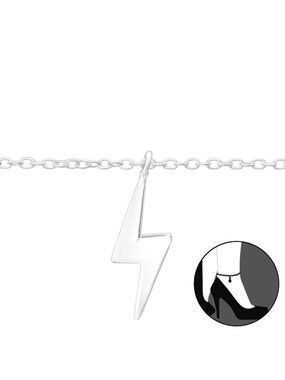 Sterling Silver Lightning Bolt Anklet